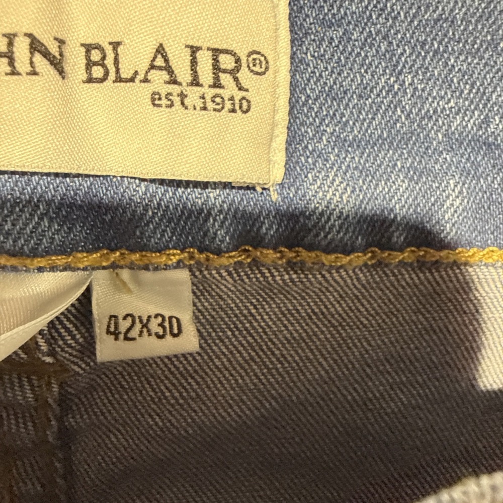 John Blair Mens Blue Jeans 42x30 Classic Fit Straight Leg Denim Pants - Picture 5 of 7
